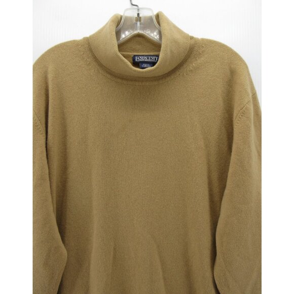 VINTAGE Lands End Sweater Large Cashmere Turtleneck Pullover Classic * - Picture 2 of 11